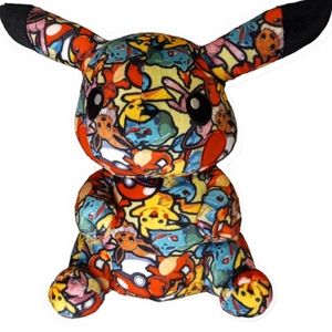 Plush Pikachu w/allover Pokémon Print